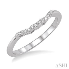 1/10 ctw Round Cut Diamond Wedding Band in 14K White Gold