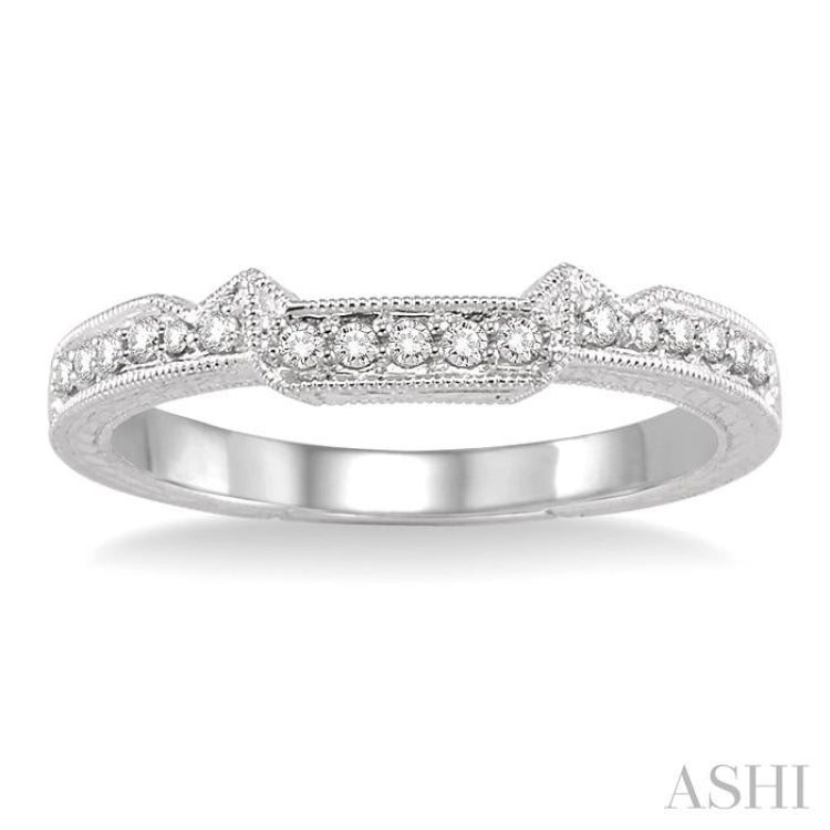 1/8 Ctw Round Cut Diamond Matching Wedding Band in 14K White Gold