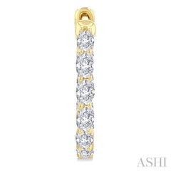 2 Ctw Inside-Out Oval Cut Diamond Hoop Earrings in 14K Yellow Gold