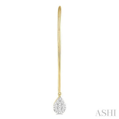 1/2 Ctw Pear Shape Dangler Lovebright Round Cut Diamond Earring in 14K Yellow and White Gold