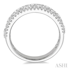 1 Ctw Baguette & Round Cut Diamond Fashion Band in 14K White Gold