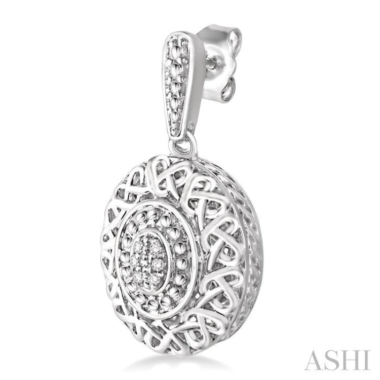 1/20 Ctw Single Cut Diamond Fashion Earrings in Sterling Silver