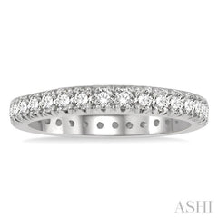 1 Ctw Round Cut Diamond Eternity Wedding Band in 14K White Gold