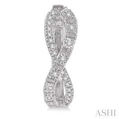 1/6 Ctw Entwined Round Cut Diamond Hoop Earrings in 10K White Gold