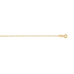14K Yellow Gold .85mm Machine Rope 18 Chain (Carded) with Spring Ring Lock