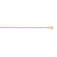 14K Yellow Gold .95mm Machine Rope 16 Chain (Carded) with Spring Ring Lock