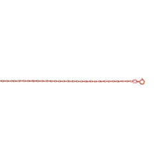 14K Rose Gold .95mm Machine Rope 18 Chain (Carded) with Spring Ring Lock