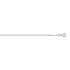 14K White Gold .85mm Machine Rope 18 Chain (Carded) with Spring Ring