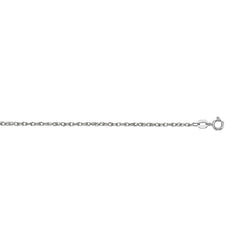 14K White Gold .95mm Machine Rope 18 Chain (Carded) with Spring Ring