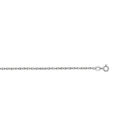 14K White Gold 1.2mm Machine Rope 16 Chain (Carded) with Spring Ring