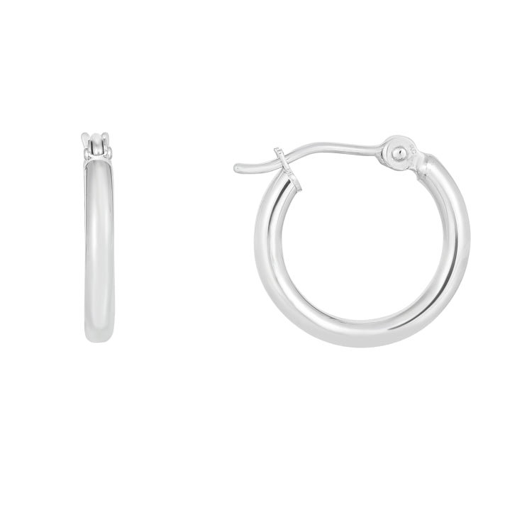 14K White Gold 2x15mm Hoop Earring View related hoops in this series here.