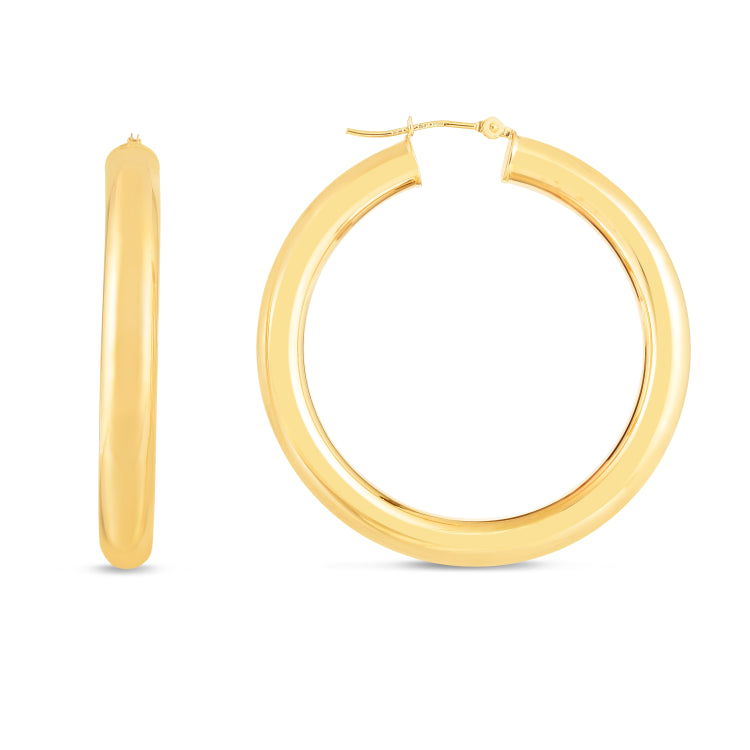 14K Yellow Gold 5x40mm Hoop Earring