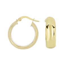 14K Yellow Gold  Tube Hoop Earring