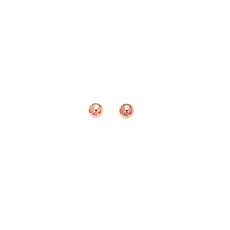 14K Rose Gold Polished 4mm Post Earring