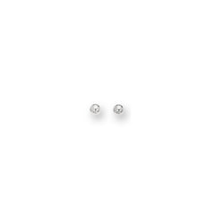 14K White Gold Polished 4mm Post Earring