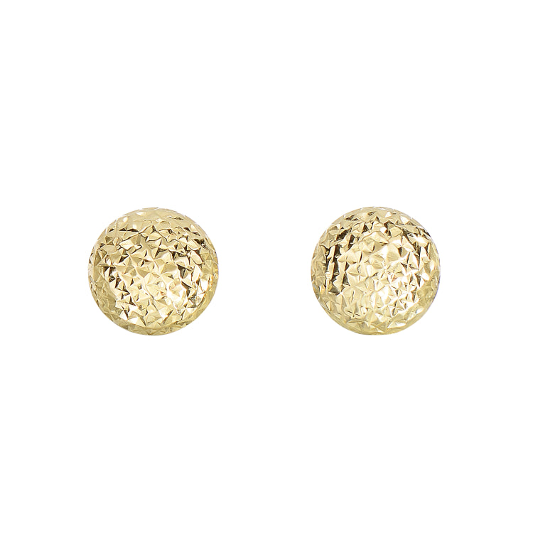 14K Yellow Gold Diamond Cut Post Earring