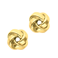 14K Yellow Gold Medium Polished Love Knot Stud Earring