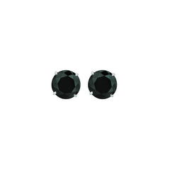 14K White Gold 8mm Black CZ Stud Earring