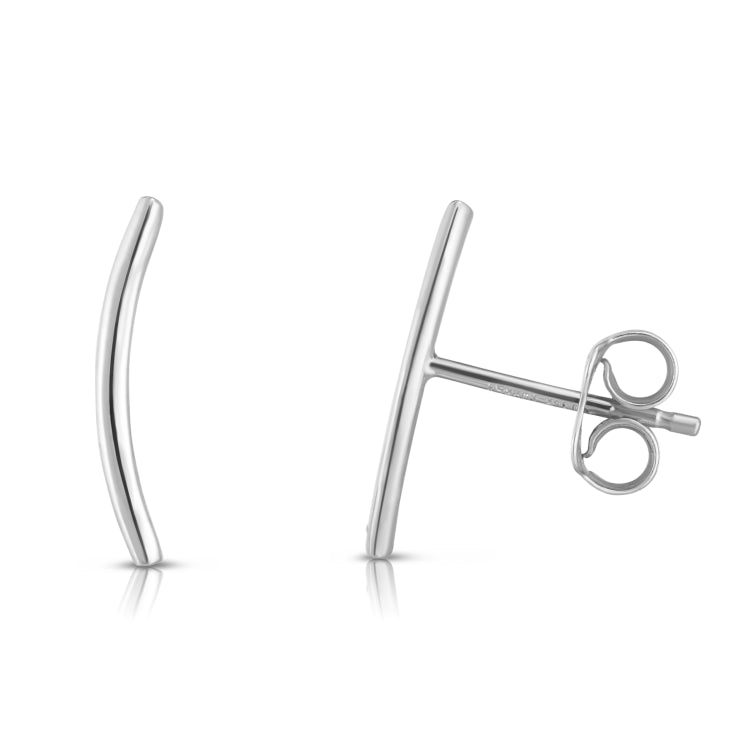 14K White Gold Small Polished Ear Climber
