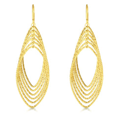 14K Yellow Gold Multi-Layered Dangle Earring