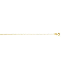 10K Yellow Gold .80mm Machine Rope 16 Chain Carded with Spring Ring