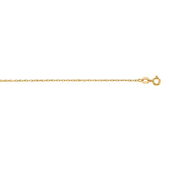 10K Yellow Gold .85mm Machine Rope 16 Chain Carded with Spring Ring