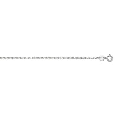10K White Gold .85mm Machine Rope 18 Chain Carded with Spring Ring