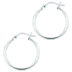 Sterling Silver 2x20mm Hoop Earring