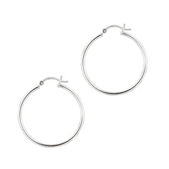 Sterling Silver 2x30mm Hoop Earring