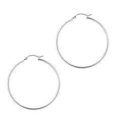 Sterling Silver 2x40mm Hoop Earring