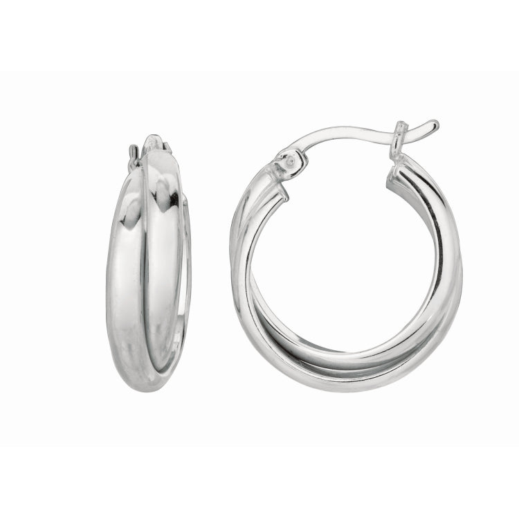 Sterling Silver Small Double Twist Hoop Earring