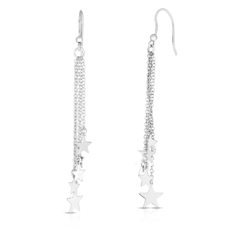 Sterling Silver Star Fringe Drop Earring