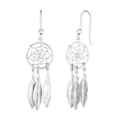 Sterling Silver Dream Catcher Drop Earring