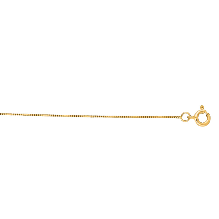 14K Yellow Gold .45mm Classic Box 16 Chain with Spring Ring