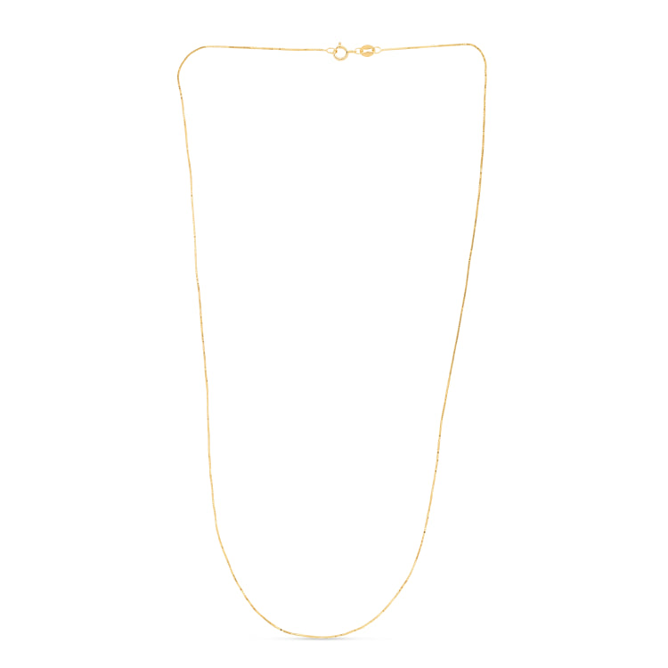 14K Yellow Gold .60mm Classic Box 16 Chain with Spring Ring