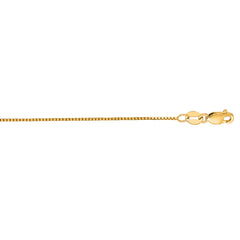14K Yellow Gold 0.68mm Classic Box 18 Chain with Lobster Lock