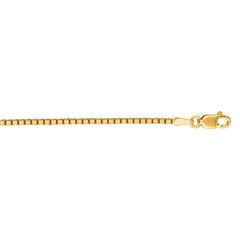 14K Yellow Gold 1.4mm Classic Box 22 Chain with Lobster Lock