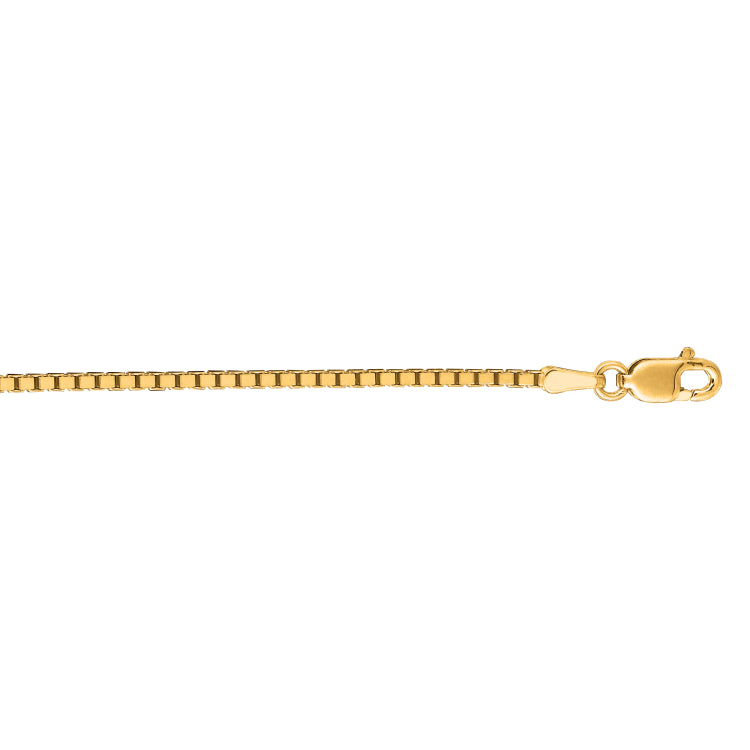 14K Yellow Gold 1.4mm Classic Box 24 Chain with Lobster Lock