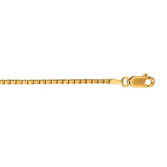 14K Yellow Gold 1.7mm Classic Box 18 Chain with Lobster Lock