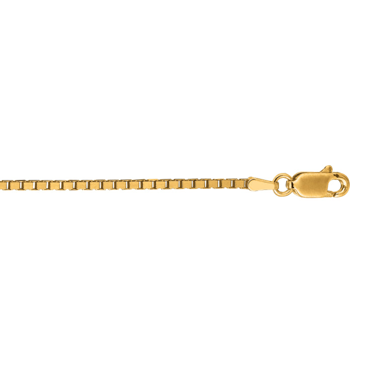 14K Yellow Gold 1.7mm Classic Box 20 Chain with Lobster Lock
