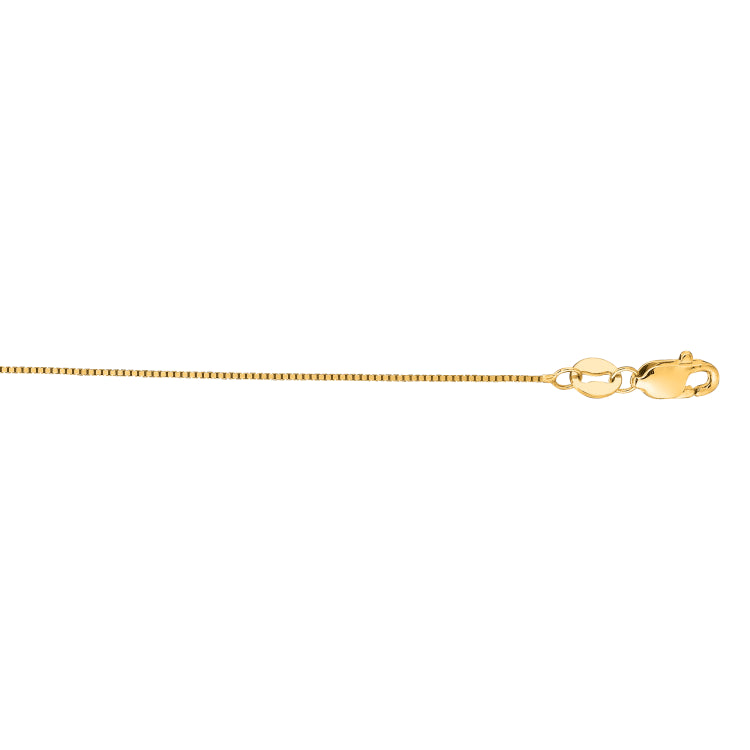 14K Yellow Gold .45mm Classic Box 20 Chain with Lobster Lock