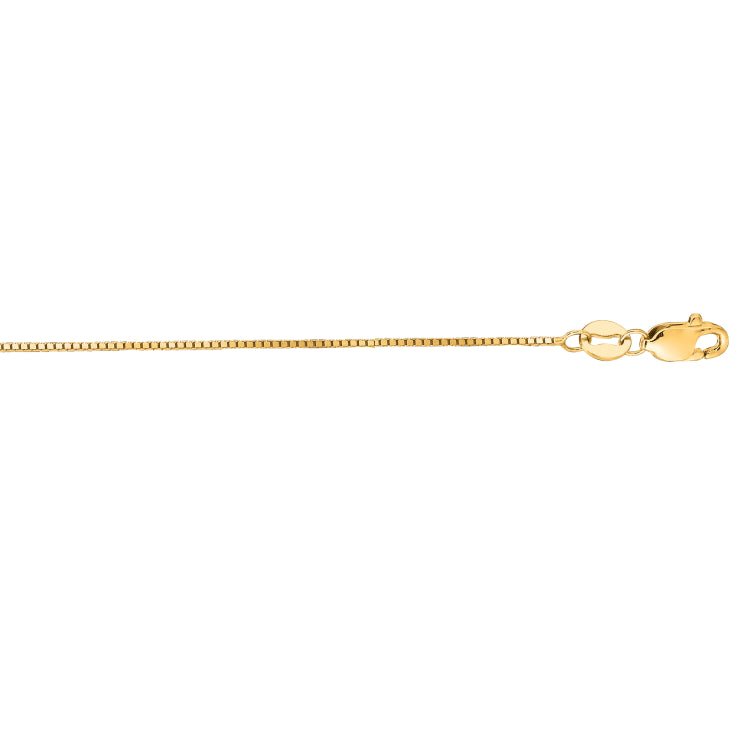 14K Yellow Gold .60mm Classic Box 24 Chain with Lobster Lock