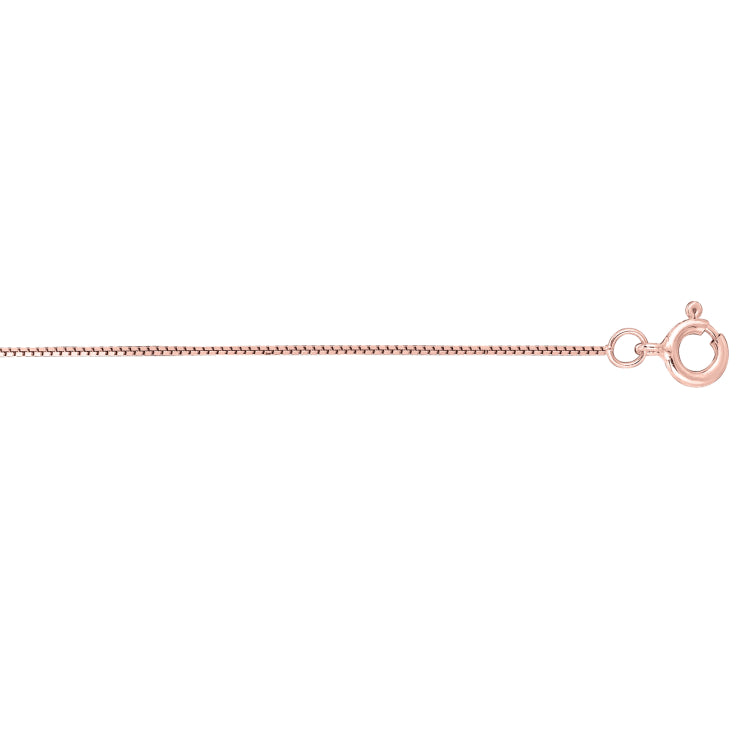 14K Rose Gold .50mm Classic Box 16 Chain with Spring Ring