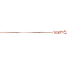 14K Rose Gold 0.73mm Classic Box 18 Chain with Lobster Lock