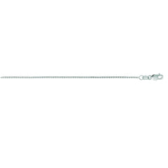 14K White Gold 0.85mm Classic Box 30 Chain with Lobster Lock