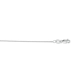 14K White Gold 0.45mm Classic Box 16 Chain with Lobster Lock