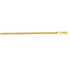 14K Yellow Gold 2.5mm Lite Round Box 24 Chain with Lobster Lock