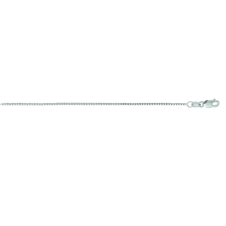 14K White Gold 1mm Octagonal Box 18 Chain with Lobster Lock