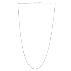 14K White Gold 1.3mm Lite Round Box 20 Chain with Lobster Lock