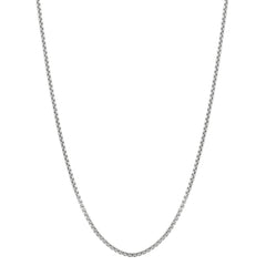 14K White Gold 1.8mm Lite Round Box 16 Chain with Lobster Lock